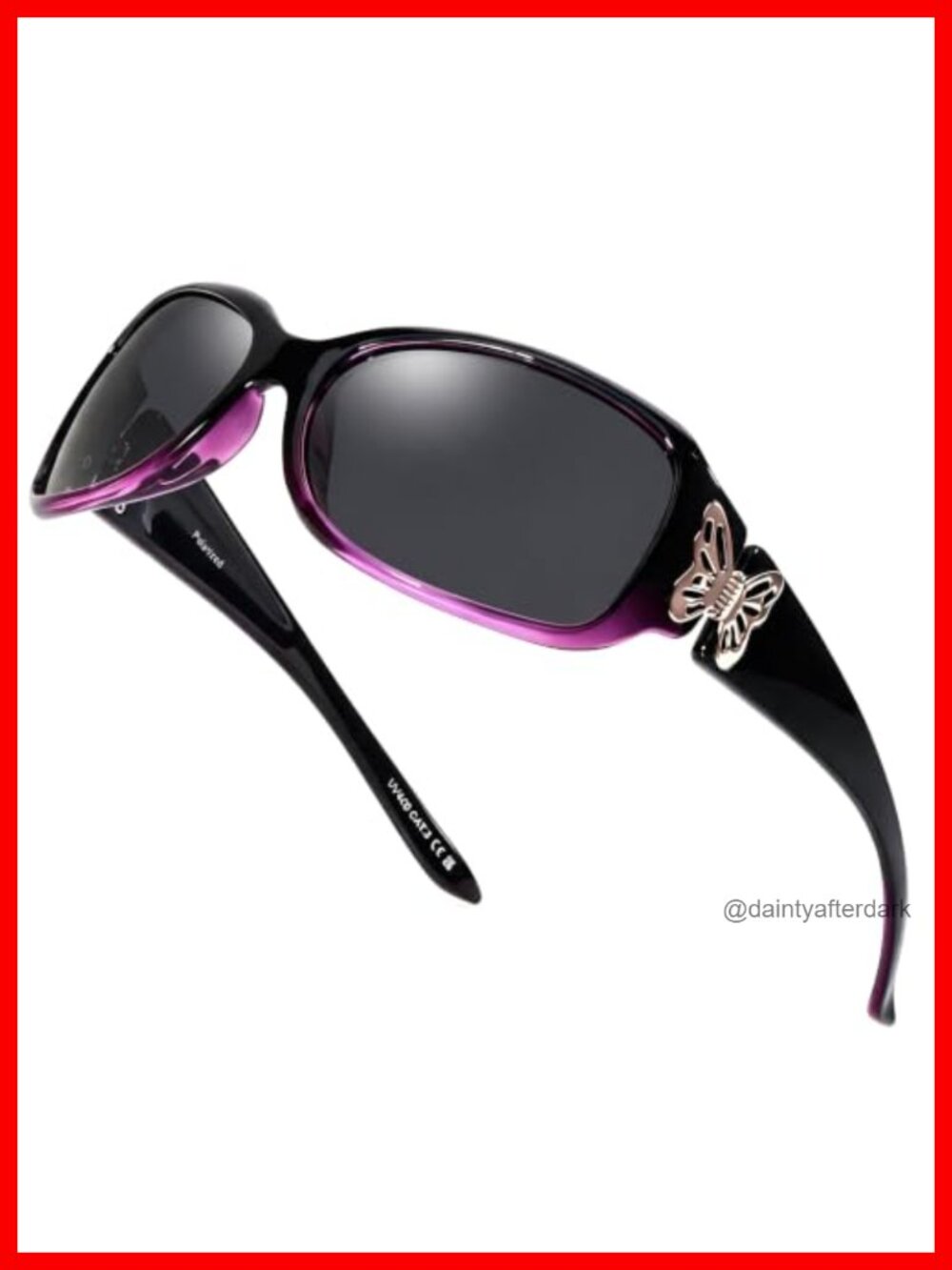 Polarized Butterfly Sunglasses UV400 Full Wrap-Around Frame for Women Outdoor